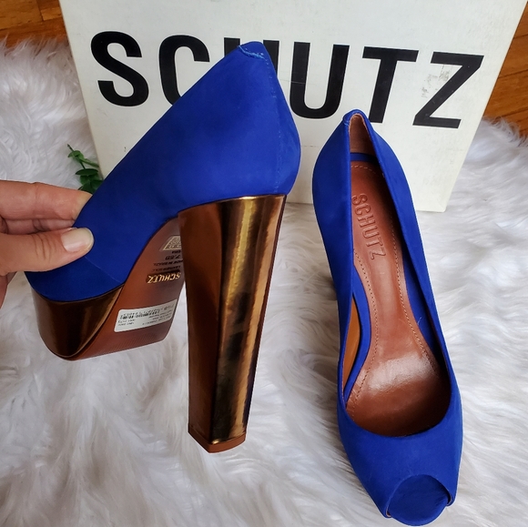 🔥 NIB SCHUTZ Peep-toe Platform Pumps/ Heels, 7.5 - Picture 14 of 16